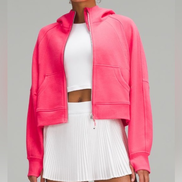 LULULEMON SCUBA OVERSIZED FULL ZIP HOODIE SIZE 8 GLAZE PINK COLOR NWT - Picture 2 of 4